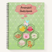 Sketchbook mit Niedlichen kleinen Tieren Notizblock (Vorderseite)
