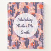 Sketchbook Modern Cactus Personalisiert Notizblock (Rückseite)