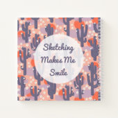 Sketchbook Modern Cactus Personalisiert Notizblock (Rückseite)