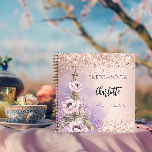 Sketchbook Paris Eiffel Turm Rose Gold Notizblock