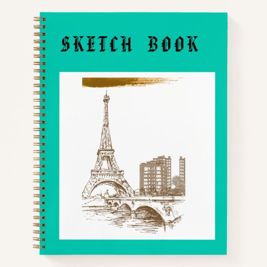 Sketchbook Paris Neon Notizblock (Vorderseite)