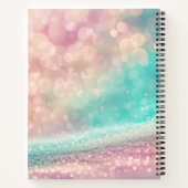 Sketchbook Pastel Gradient Glitter Rainbow Bokeh Notizblock (Rückseite)