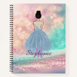 Sketchbook Pastel Gradient Glitter Rainbow Bokeh Notizblock