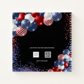 Sketchbook patriotische rot-blaue schwarze Ballons Notizblock (Rückseite)