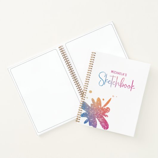 Sketchbook Rainbow Glitzer Spritzer Notizblock (Innenseite)