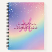 Sketchbook Rainbow Unicorn Glitzer Notizblock (Vorderseite)