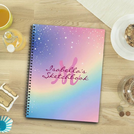 Sketchbook Rainbow Unicorn Glitzer Notizblock