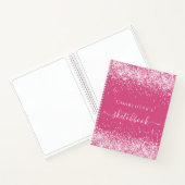 Sketchbook Rosa Blush Glitzer Namenskript Notizblock (Innenseite)
