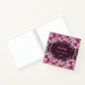 Sketchbook Rosa bordeauxrote Blume Glitzer Notizblock (Innenseite)