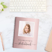 Sketchbook Rosa Foto Kinder Typografie Notizblock