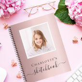 Sketchbook Rosa Foto Kinder Typografie Notizblock