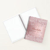 Sketchbook Rosa Glitzer Monogram Name Luxus Notizblock (Innenseite)