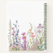Sketchbook Rosa lila blaue Wildblumen Notizblock (Rückseite)