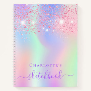 Sketchbook Rosa lila Holografin Notizblock
