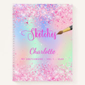 Sketchbook Rosa lila Holografin Notizblock (Vorderseite)