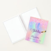 Sketchbook Rosa lila Tropfen holografisch Notizblock (Innenseite)