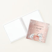 Sketchbook Rose Gold Blume Silber Glitzern Notizblock (Innenseite)