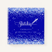 Sketchbook Royblau-Namensskript Notizblock (Vorderseite)