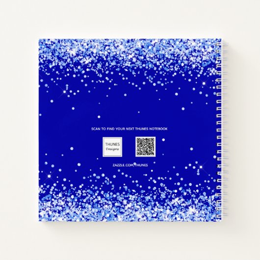 Sketchbook Royblau-Namensskript Notizblock (Rückseite)