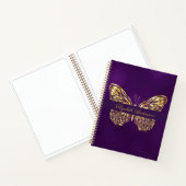 Sketchbook Schmetterling lila Goldname Notizblock (Innenseite)