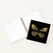 Sketchbook Schmetterling Schwarz Gold eleganter Na Notizblock (Innenseite)