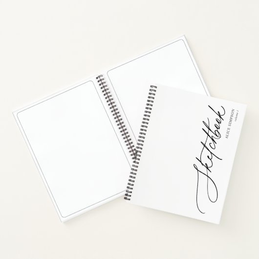 Sketchbook Script Calligraphy Minimalistisch Noteb Notizblock (Innenseite)
