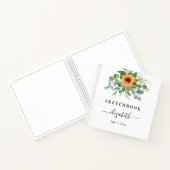 Sketchbook Sonnenblumen Eukalyptus-Grünschrift Notizblock (Innenseite)