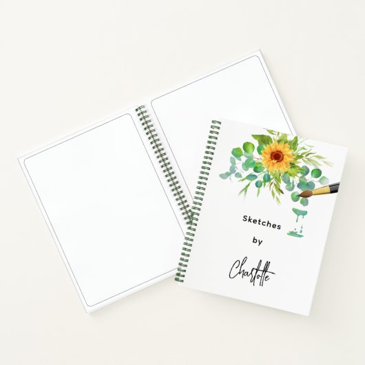 Sketchbook sunbluts eucalyptus name script notizblock (Innenseite)