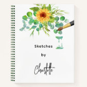 Sketchbook sunbluts eucalyptus name script notizblock (Vorderseite)