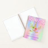 Sketchbook unicorn Gesicht rosa lila holografische Notizblock (Innenseite)