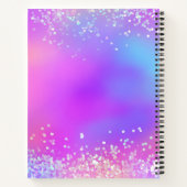 Sketchbook Unicorn Pink Lila Iridescent Name Notizblock (Rückseite)