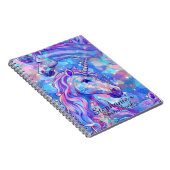 Sketchbook Unicorn Rosa Blauer Fleckname Notizblock (Rechte Seite)