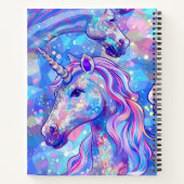 Sketchbook Unicorn Rosa Blauer Fleckname Notizblock (Rückseite)