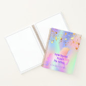 Sketchbook unicorn rosa goldene Sterne holografisc Notizblock (Innenseite)
