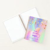 Sketchbook unicorn rosa goldene Sterne holografisc Notizblock (Innenseite)