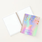 Sketchbook unicorn rosa goldener Sternenmagier Notizblock (Innenseite)