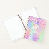 Sketchbook unicorn rosa holografisch notizblock (Innenseite)