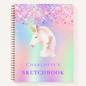 Sketchbook unicorn rosa holografisch notizblock (Vorderseite)