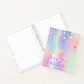 Sketchbook unicorn rosa lila irisierender Name Notizblock (Innenseite)