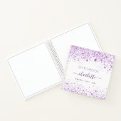 Sketchbook violett-Glitzer-Namensschrift Notizblock (Innenseite)
