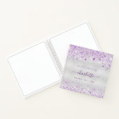 Sketchbook violett silber Glitzer Namensskript Notizblock (Innenseite)