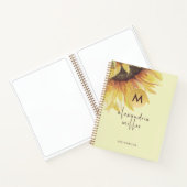 Sketchbook Watercolor Sonnenblumenmonogramm Notizblock (Innenseite)