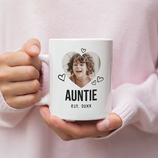 Sketched Auntie Heart Foto Kaffeetasse