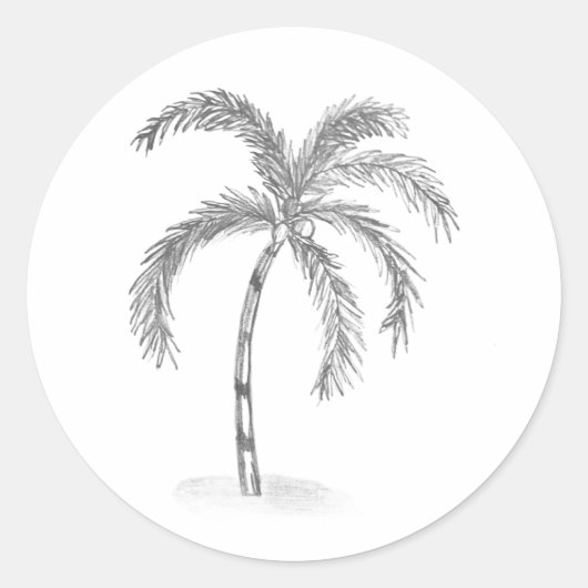 Sketched Black and White Classic Round Sticker (Vorderseite)