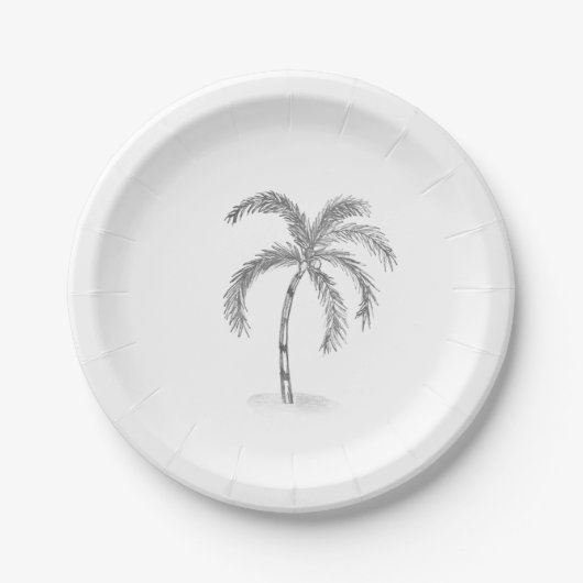 Sketched Black and White Paper Plates Pappteller (Vorderseite)