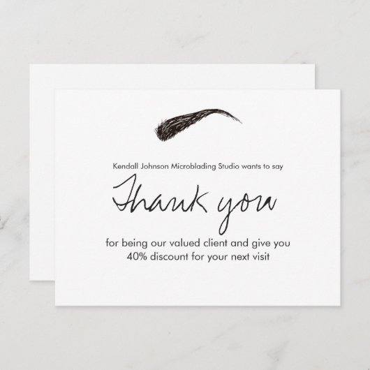Sketched Brow Microblading - Danke der Ermäßigung Postkarte (Vorne/Hinten)