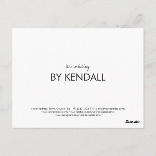 Sketched Brow Microblading - Danke der Ermäßigung Postkarte (Rückseite)