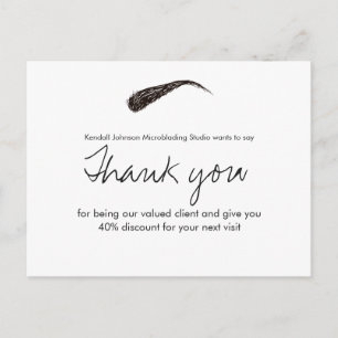 Sketched Brow Microblading Dankeschön-Rabatt Postkarte