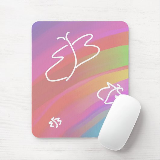 Sketched Butterfys Mousepad (Mit Mouse)