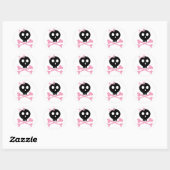 Sketched Candy Skull in Black Runder Aufkleber (Blatt)